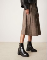 chunky mid heeled ankle boot in black