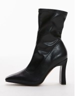 Wide Fit Orry high heeled boots with pointed toe in black