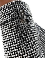 Hemlock foldover embellished knee boots in silver