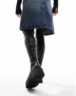 Kristen chunky over the knee boot in black