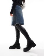 Kristen chunky over the knee boot in black