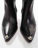 Xyla western wedge knee boots in black leather