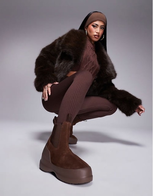 Moonboot unisex Luna chelsea boots in brown
