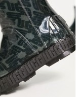 ‌Stylish Drizlita Graphic Monogram wellie boots in black