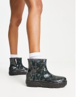 ‌Stylish Drizlita Graphic Monogram wellie boots in black