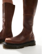 Amaayah hi riding boots in tan leather