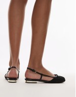 open back ballet pumps in black
