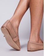 Rejoice-M mesh ballet flats in beige