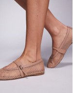 Rejoice-M mesh ballet flats in beige
