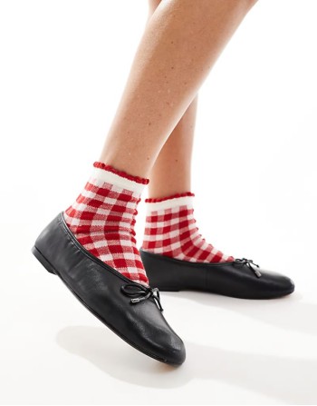 Joselie ballet flats in black  leather