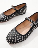 40% New Vinetta-R rhinestone ballet flats with strap in black