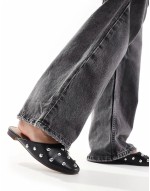 Lucia studded mule in black