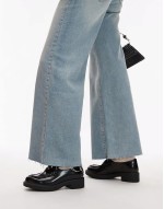 patent leather chunky loafers in black