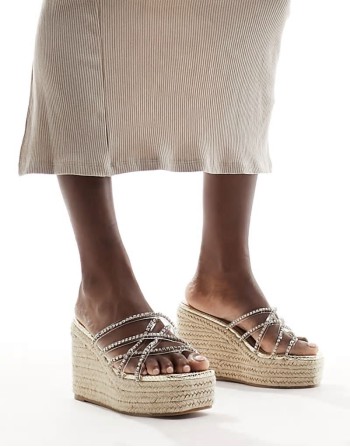 Simmi London Sand embellished espadrille in gold