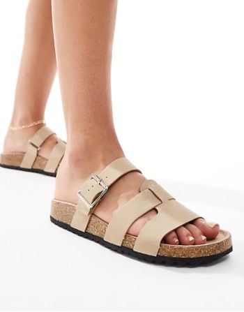 Special Offer Field mule flat sandals in beige