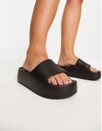 Wide Fit February one piece slider in black